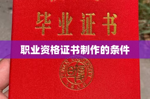 通城职业资格证书制作的条件